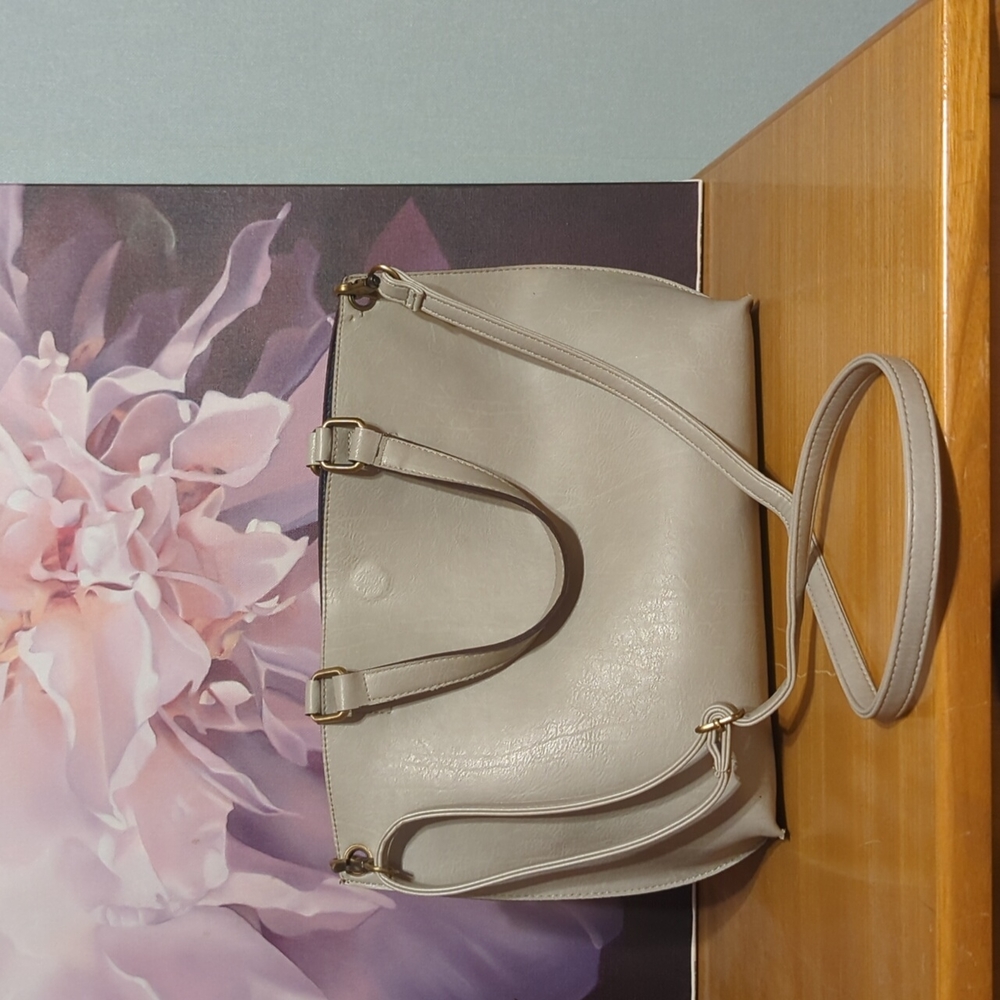 Free People Grey Leather Tote Purse